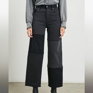 Rails Getty Wideleg Jeans in Black Patchwork